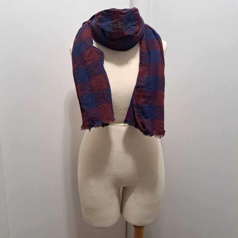 H&M Faded Look Plaid Scarf